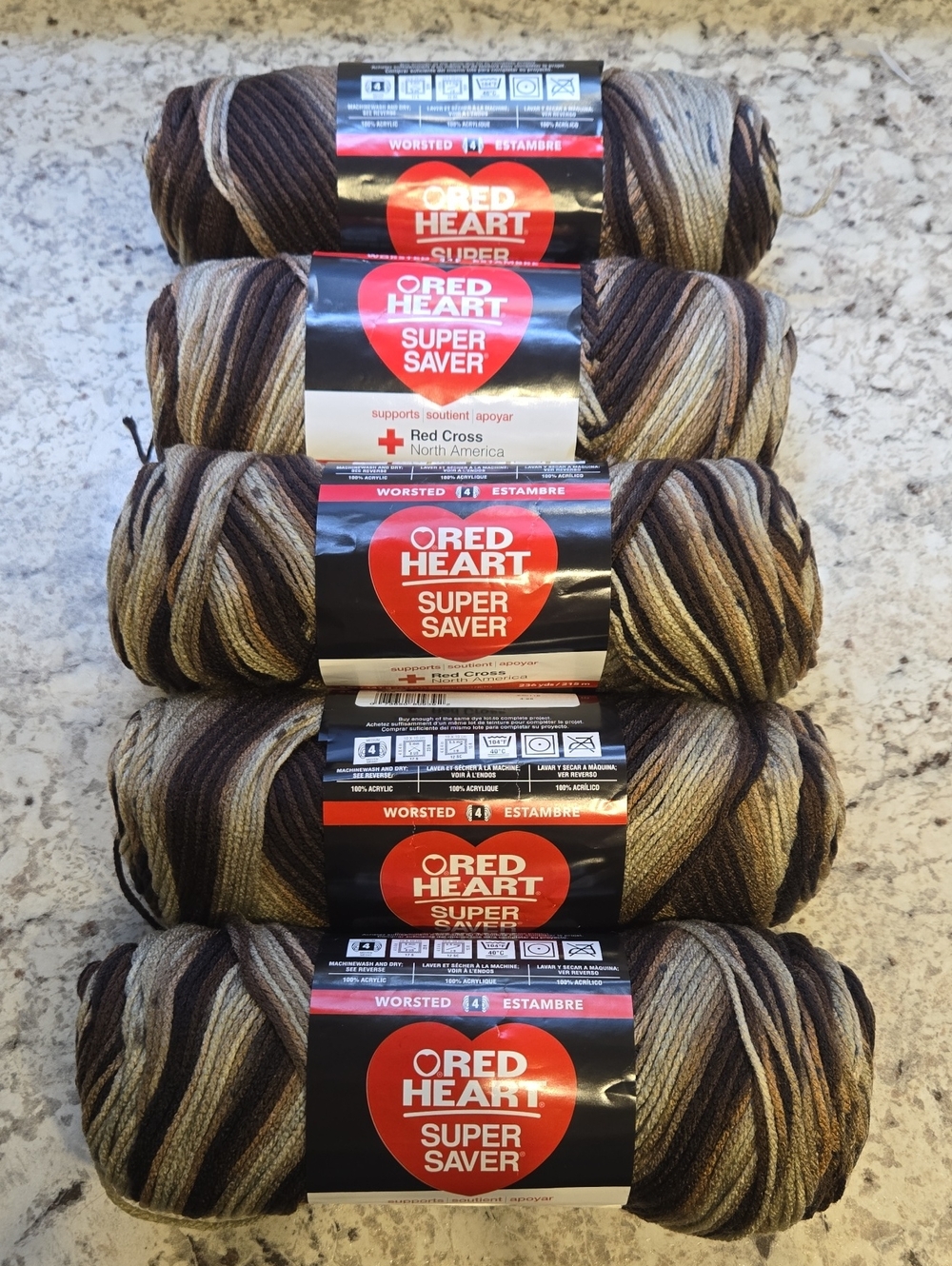 New 5 Skeins Red Heart Super Saver Worsted Yarn in Platoon